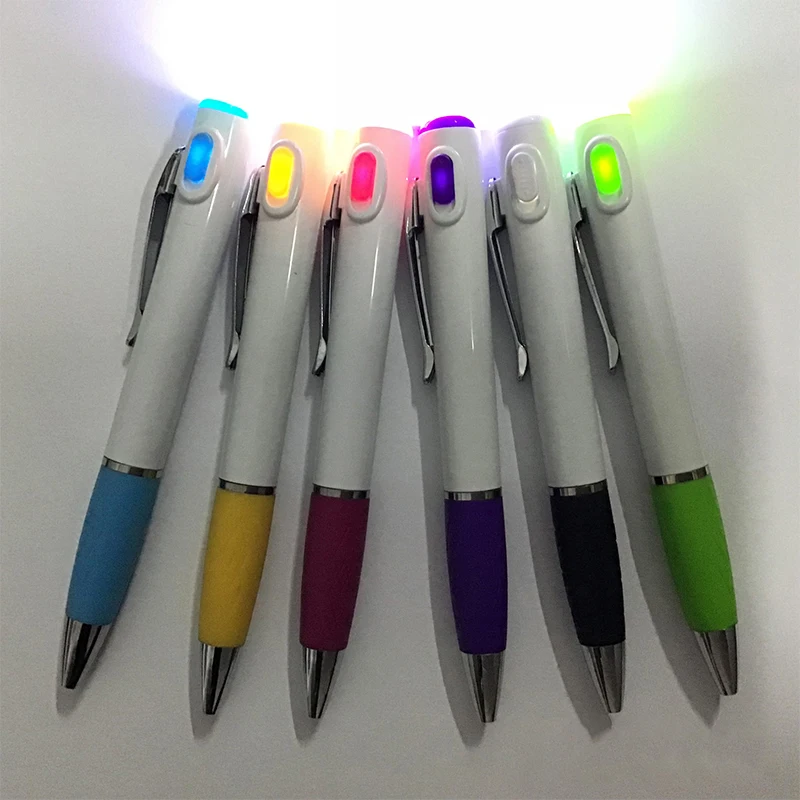 Plastic Light Ballpoint Advertising Promotion LED LED White