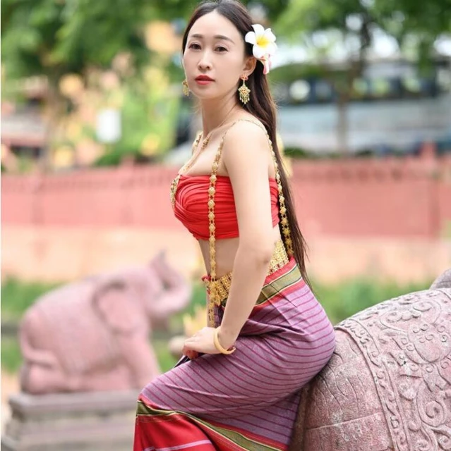 Yunnan Princess Dai Ethnic Clothing Simple Thai Women s Bra Skirt Suits Travel Holidays Photography Props Multicolor Outfit Asia Pacific Islands Clothing AliExpress