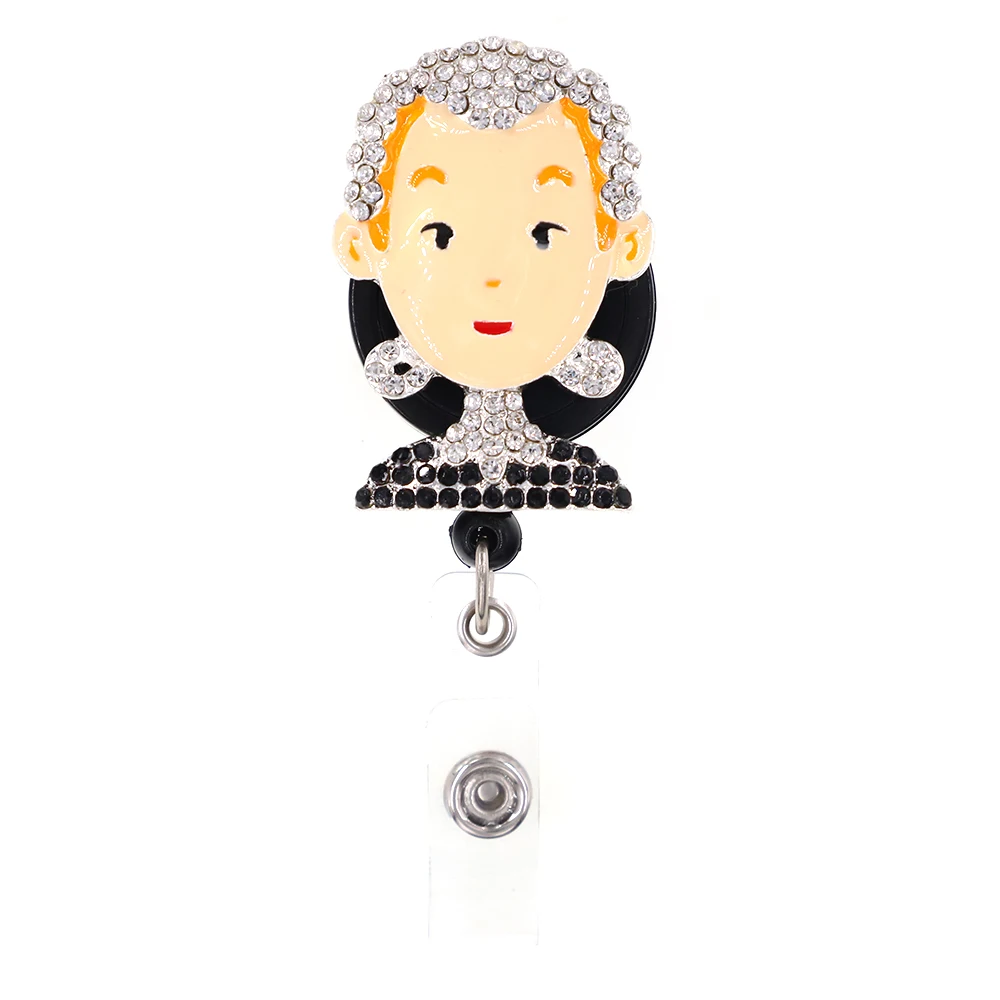 New Arrival Fashion Lawyer Rhinestone Retractable Reel Badge Holder