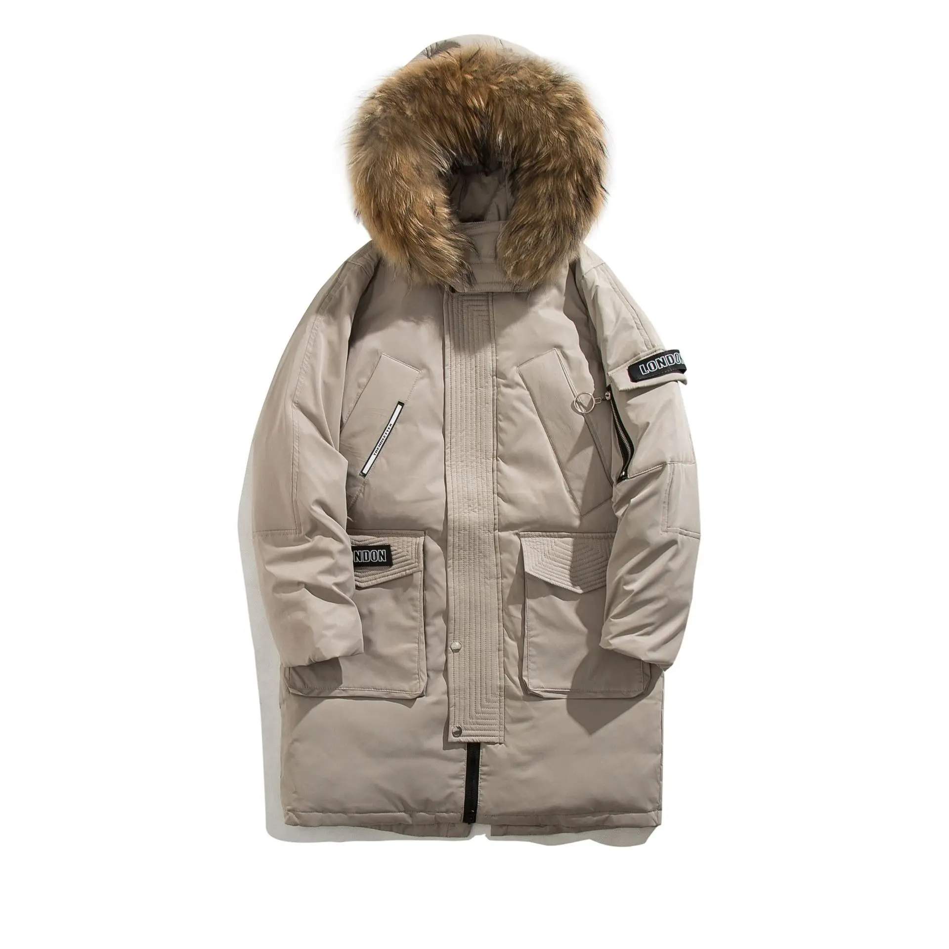 2021 Down Parka Mannen Lange Jas Dikker Windjack Mannen Hooded Warme Jas Mannen Witte Eendendons Hight Kwaliteit Winter Down jas