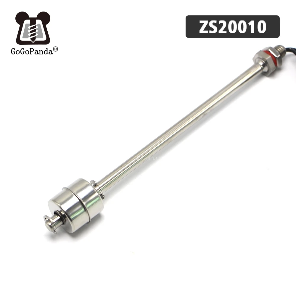 Free Shipping ZS20010 M10*200mm Tank Liquid Water Level Sensor Stainless Steel Float Switch Normal Close Type Wire Line:30cm NC