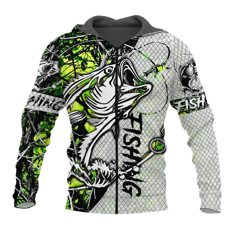 Sudadero Pesca Camuflaje 3D Hombre – Estampado Completo Invierno Otoño - imagen 4