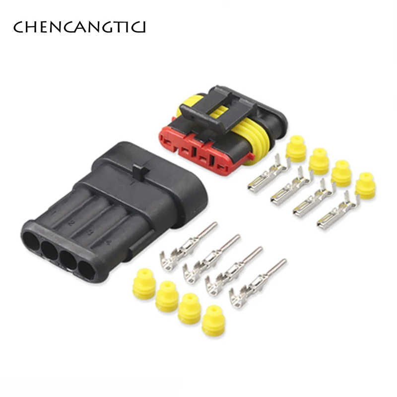 Conector eléctrico AMP Super Seal para coche, lámpara de xenón impermeable automotriz, enchufe macho y hembra, 1 Juego, 2, 3, 4, 5, 6 pines