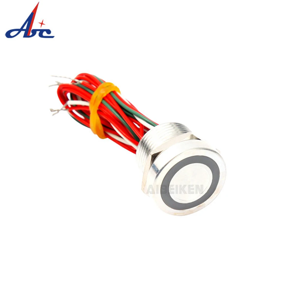 

19/22/25mm 2A 1NO Momentary Flat Head LED llighted Piezo Switch Waterproof IP68 Piezo Switch
