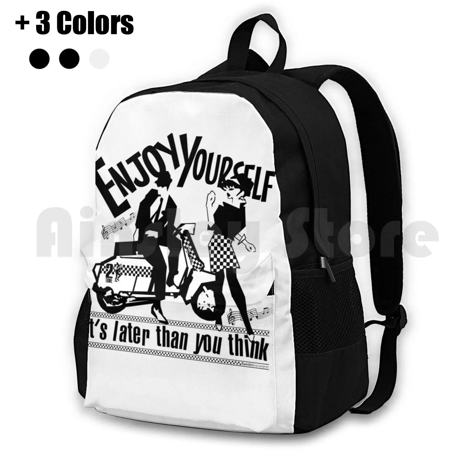 It's Later Than You Think Outdoor Hiking Backpack Riding Climbing Sports Bag Ska 2 Tone Reggae Skank Ska Music 2 Tone Music