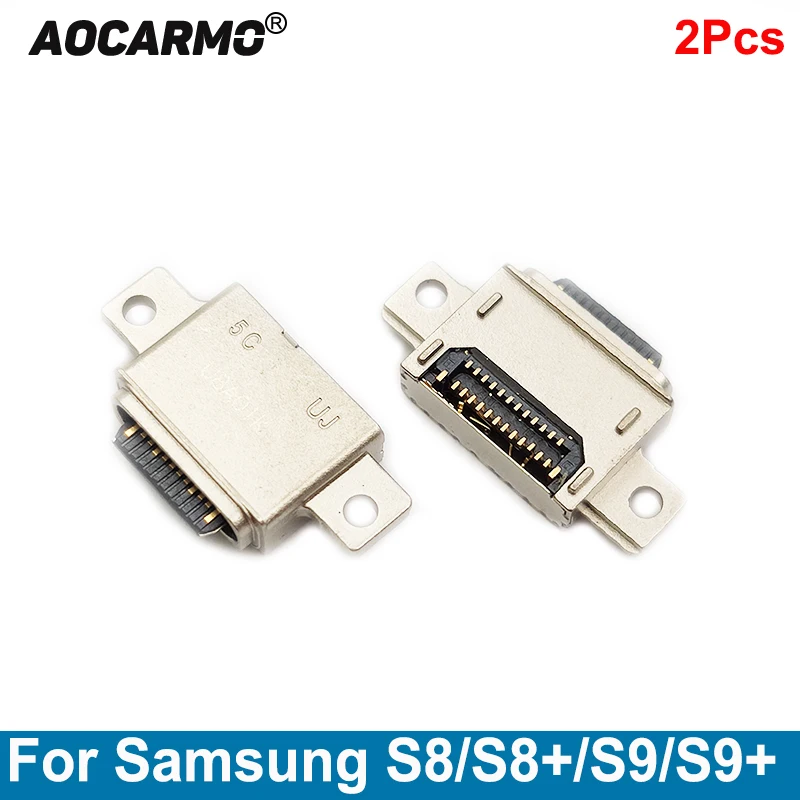 Aocarmo 2Pcs/Lot For Samsung Galaxy S8 S8+ S8 Plus S9 S9+ S9 plus USB Charging Port Connector Charger Plug Dock