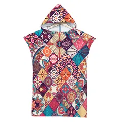 Microfiber Hooded Bath Towel Poncho for Adults Kids Changing Bathrobe Bohemian Swimming Beach Towel Surf Poncho Beachwear toalla