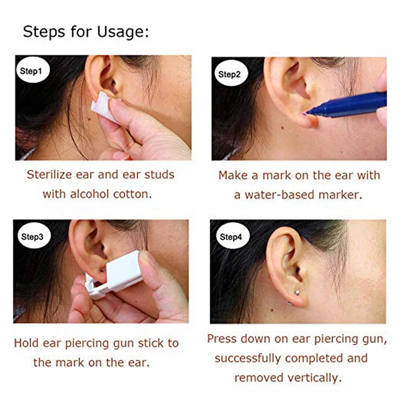 1PC Disposable Sterile หูเจาะหูคริสตัล CZ Birthstone Stud ต่างหูกระดูกอ่อน Tragus Helix Piercings สำหรับผู้หญิงผู้ชายเด็ก