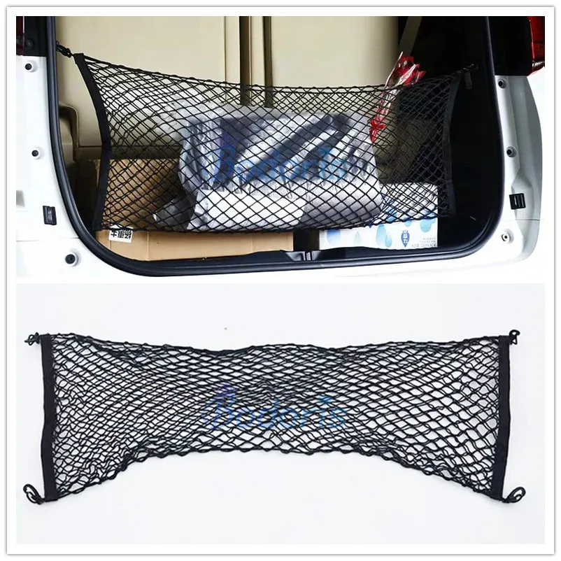 For Toyota Alphard Vellfire Trunk Luggage Storage Cargo Nylon Stretchable Elastic Mesh Net With 4 Hooks Organizer Accessories