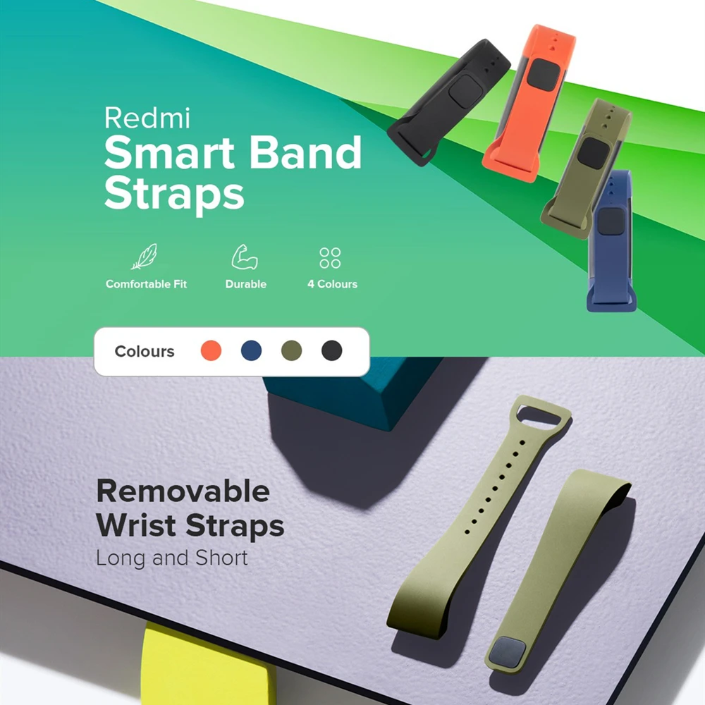 Xiaomi Wrist Strap Black Blue Green Orange TPU Material Smart Accessories for Xiaomi Redmi Band Smart Wristband