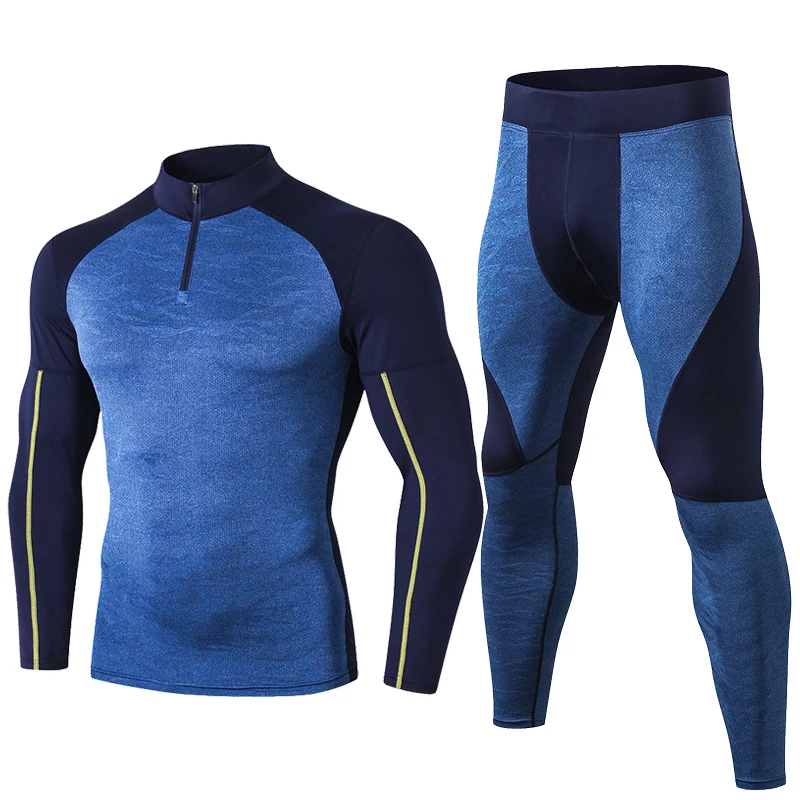 Fanceey High Collar Winter Thermal Underwear Men Long Johns Men Rashgard Shirt Leggings Warm Sport Compression Underwear Thermo