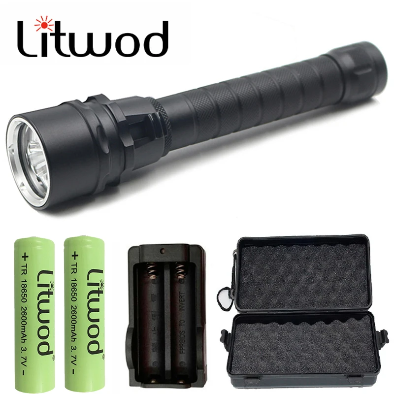 

Z40D53 XM-L2 T6 LED Diving Flashlight Swimming torch 9000Lum Waterproof Diving light Underwater 120 Meter Camping Lantern