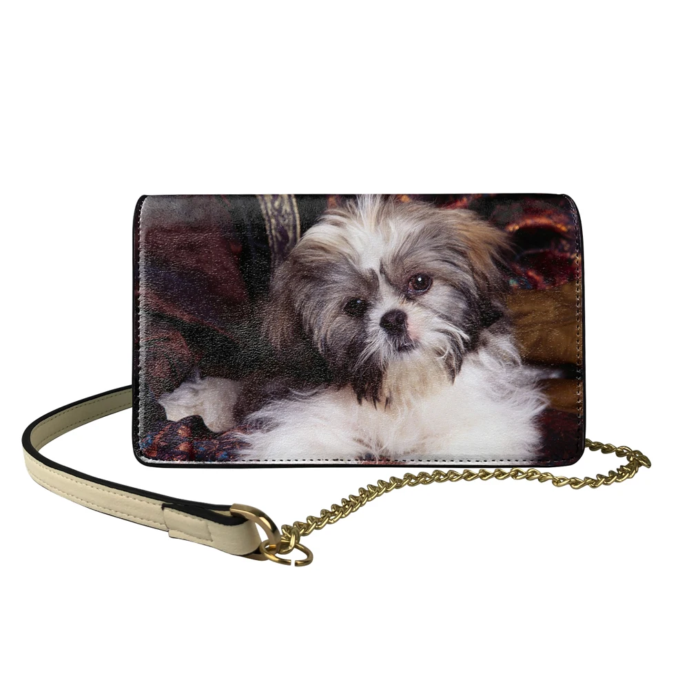 

Women Crossbody Party Purse Novelty Shih Tzu Printed PU Handbags Luxury Flap Designer Ladies Shoulder Bags Bolsa Feminina