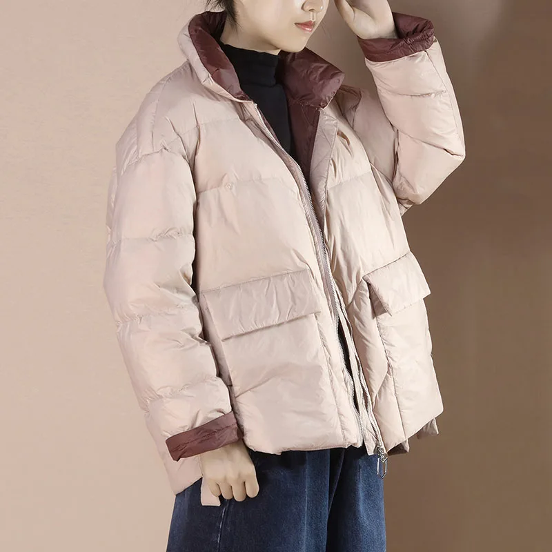 

New 2023 Winter Jacket Women Casual Down Jacket Short Parka Overcoat Abrigo Mujer White 90% Duck Down Outerwear Female Warm Coat