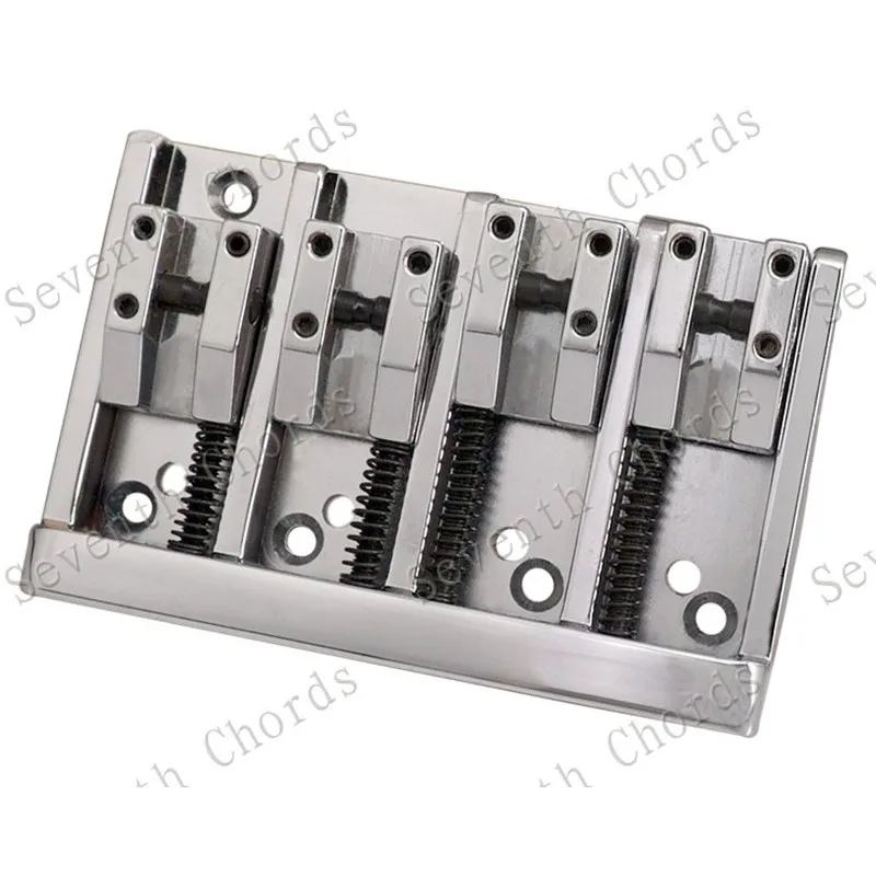 Vintage 4-Saiter Saddle Bass Bridge oder Strings Through Body Musikinstrumentenzubehörteile Gold Silber Schwarz – Detail 5