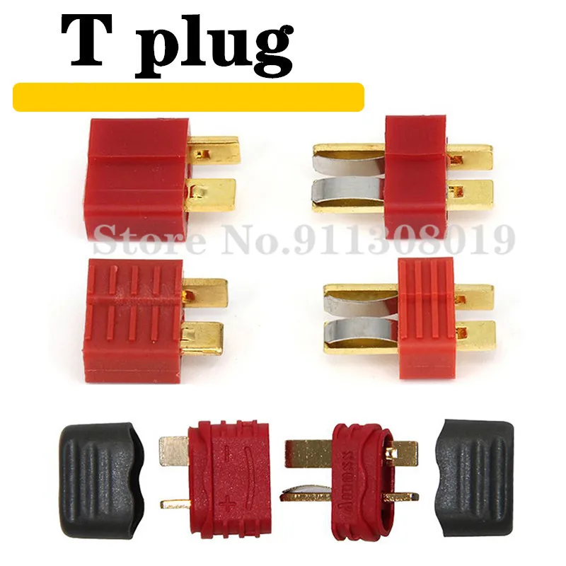 10 Pcs/Sets T Plug Male & Female T plug non-slip male and female model connector high temperature resistant DIY aircraft model C