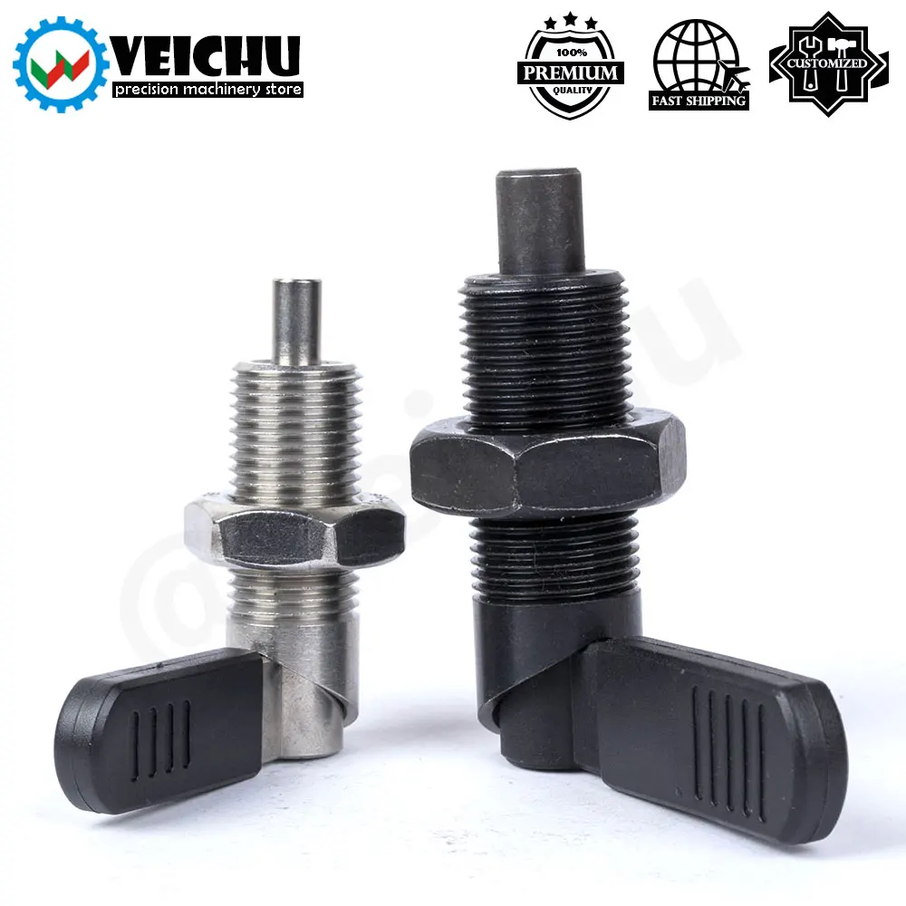 

VCN226 Locking Pins Carbon/Stainless Steel Index Bolts Lever Type Cam Action Indexing Plungers With Grip And Lock-Out Nuts