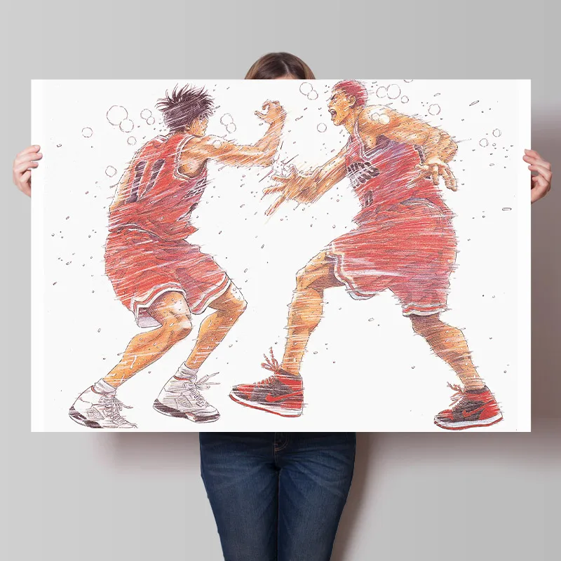 Slam Dunk Anime Canvas Painting Sakuragi Flower Road Rukawa Kaede Posters and Prints Wall Art Pictures Living Nordic Room Decor