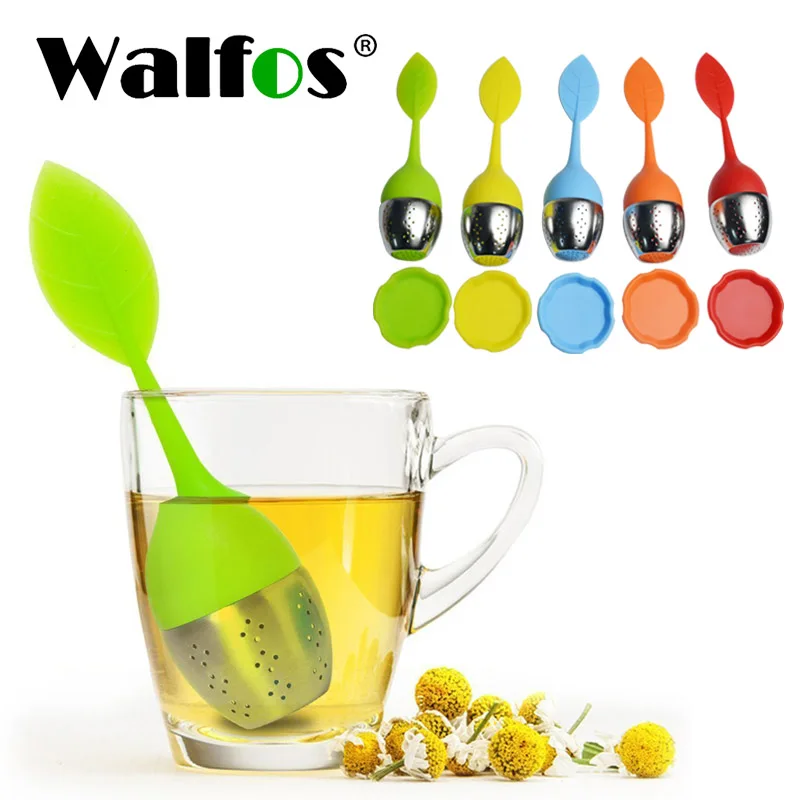 

WALFOS Tea Infuser Stainless Steel Tea Ball Leaf Food Grade Flavor Total Tea Infuser Gadget Ilicone Tea Infuser Tea Bag Teapot