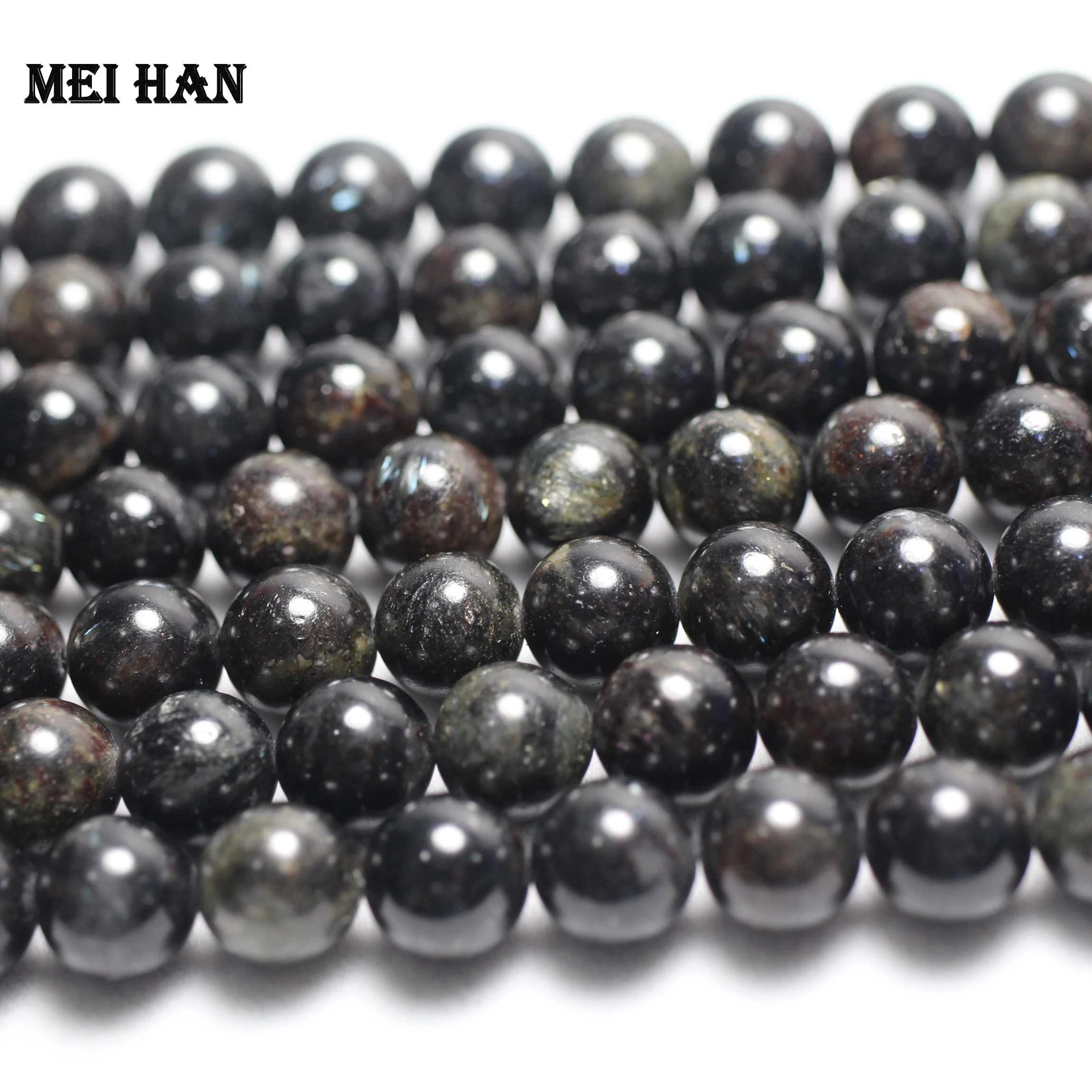 Meihan Natural astrophyllite Hornblende smooth round loose beads rare stone for jewelry making design