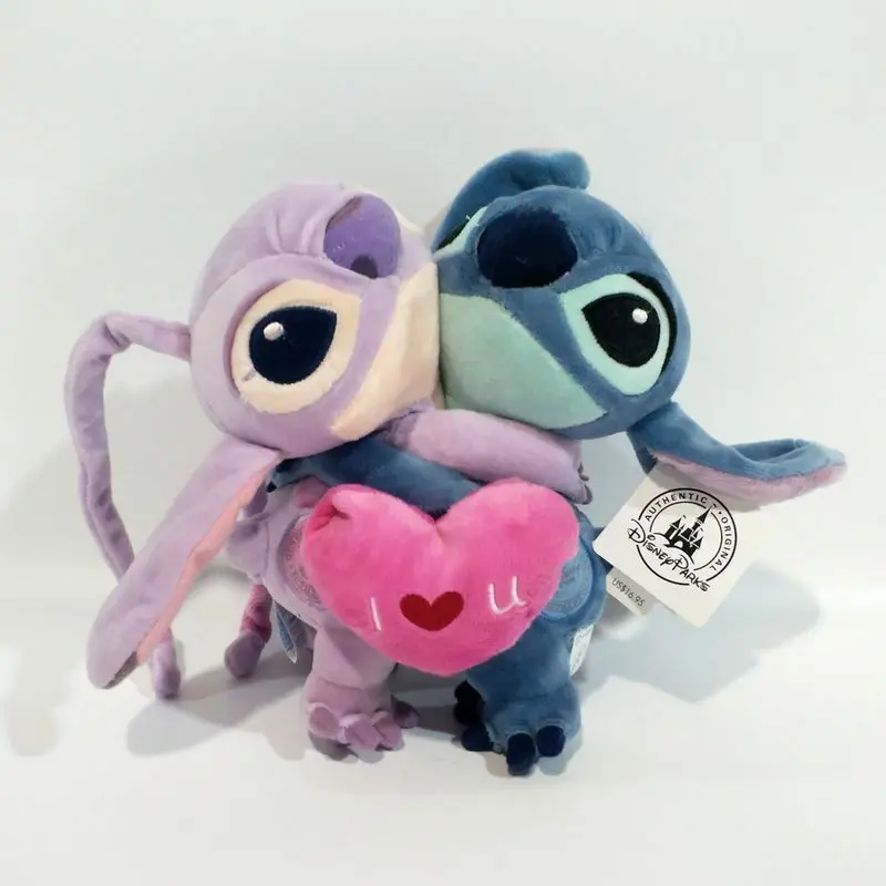 Disney Stitch Girlfriend Angel Hug With Red Heart Plush DOLL