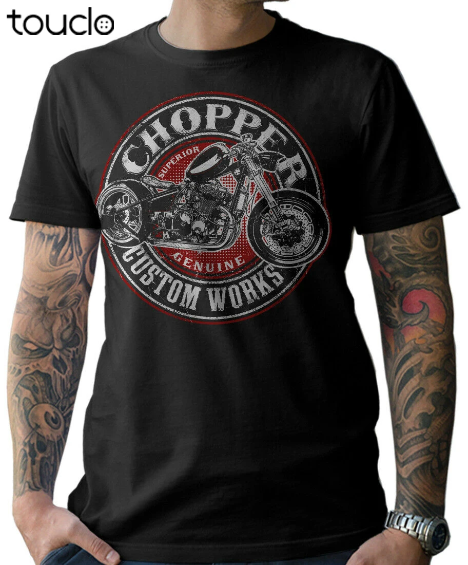 

Biker T-Shirt Motorcycle Chopper Oldschool Custom Motorrad In Summer of Pop Cotton Short Sleeve Man Tee Funny Tee Shirt