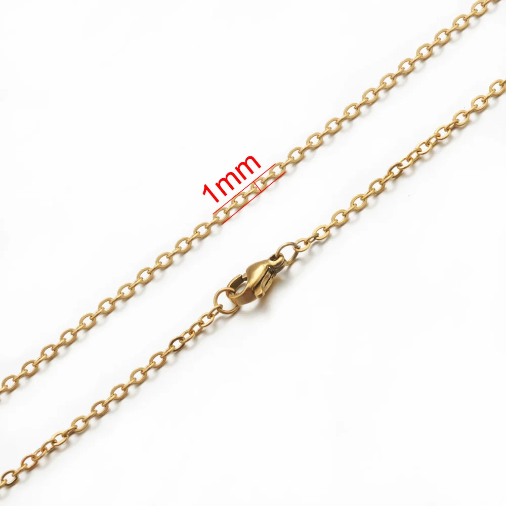5pcs Stainless Steel Rolo Link Chain Necklace Set