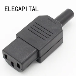 New Wholesale Price Black IEC 320 C13 Female Plug Rewirable Power Connector 3pin Socket 10A /250V