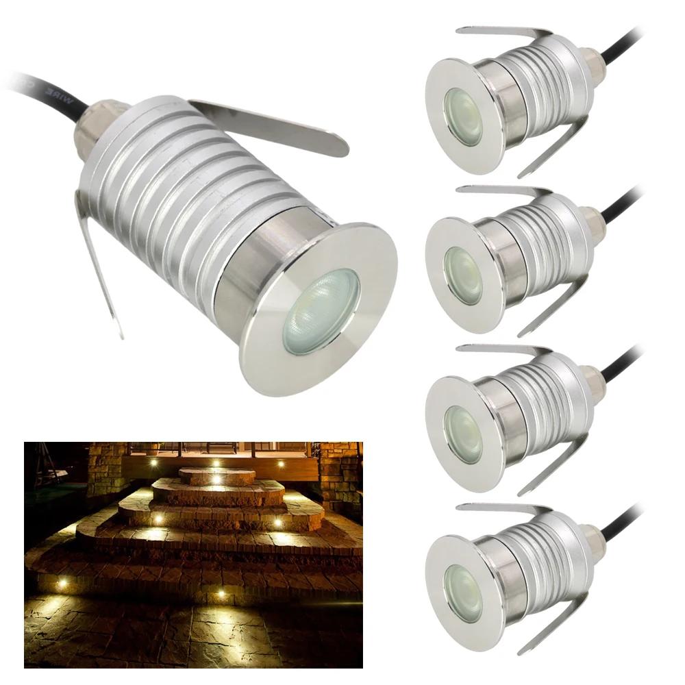 

1W 3W LED Inderground Recessed Cutout 30mm Downlight Waterproof IP67 DV12-24V Underground Outdoor Landscape Pathway Spotlight