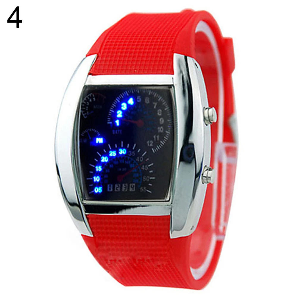 Pulseira de borracha rpm velocímetro carro turbo estilo digital led relógio de pulso presente reloj digital mujer relogio mas-culino relógio