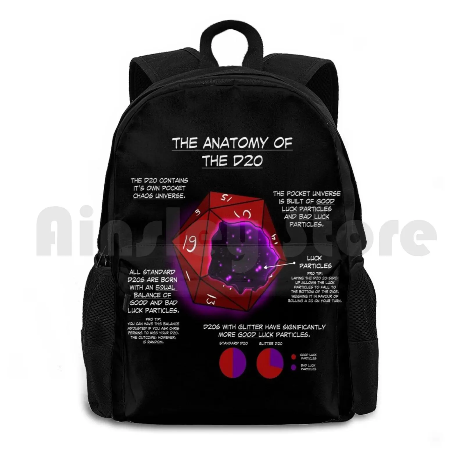 

The Anatomy Of The D20 Outdoor Hiking Backpack Waterproof Camping Travel And D20 Dnd D D Rpg Gaming Gamer Games Nerd Dork Geek