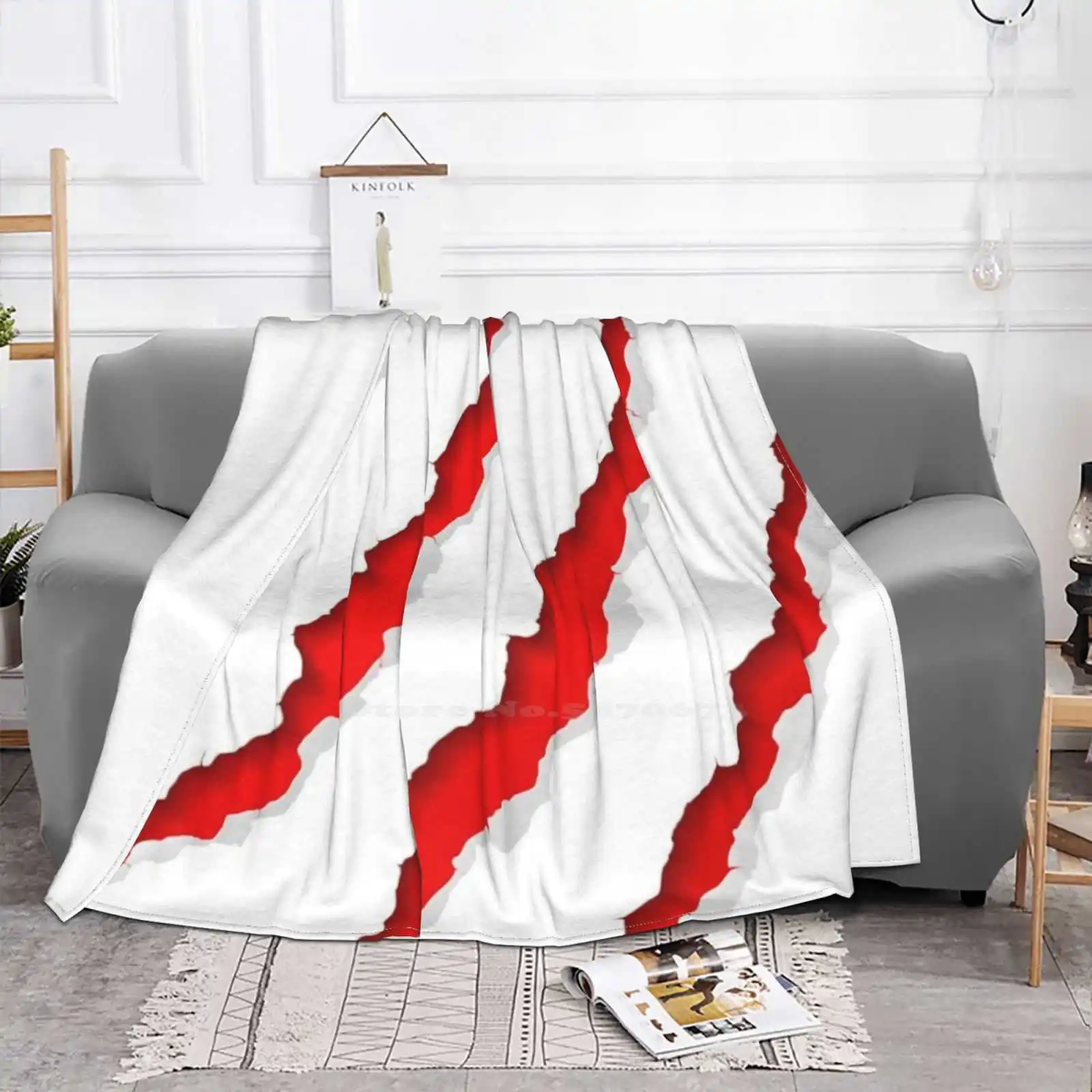 Scratch Drowing. Latest Super Soft Warm Light Thin Blanket Red Scratch White Lion Dog Cat