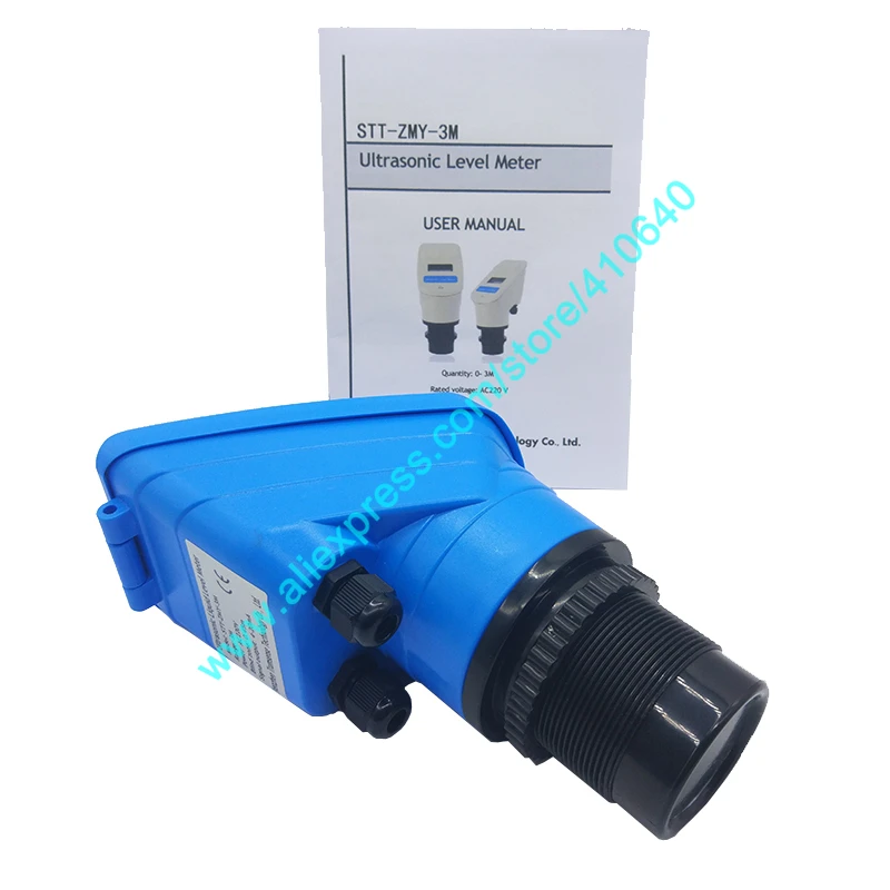 AC 220V 3 m Range Integrated Ultrasound Water Level Meter Material Quantity Level Meter Ultrasound Sensor 4 to 20mA Output