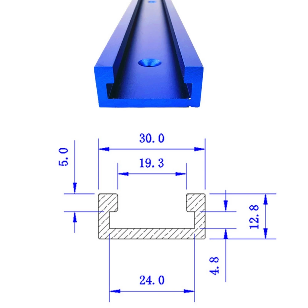 T-Track Slot Miter Track Jig Fixture Router 300 to 800MM Woodworking T Screw T Slider Aluminium Alloy Pressure Block