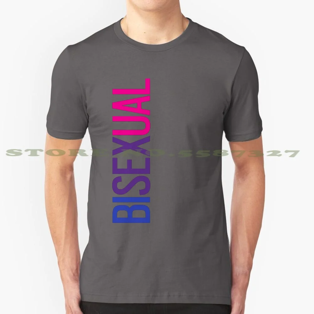 Bisexual - Vertical 100% Cotton T-Shirt Bisexual Bi Pride Gay Lgbt Glbt Gender Love Pink Purple Blue