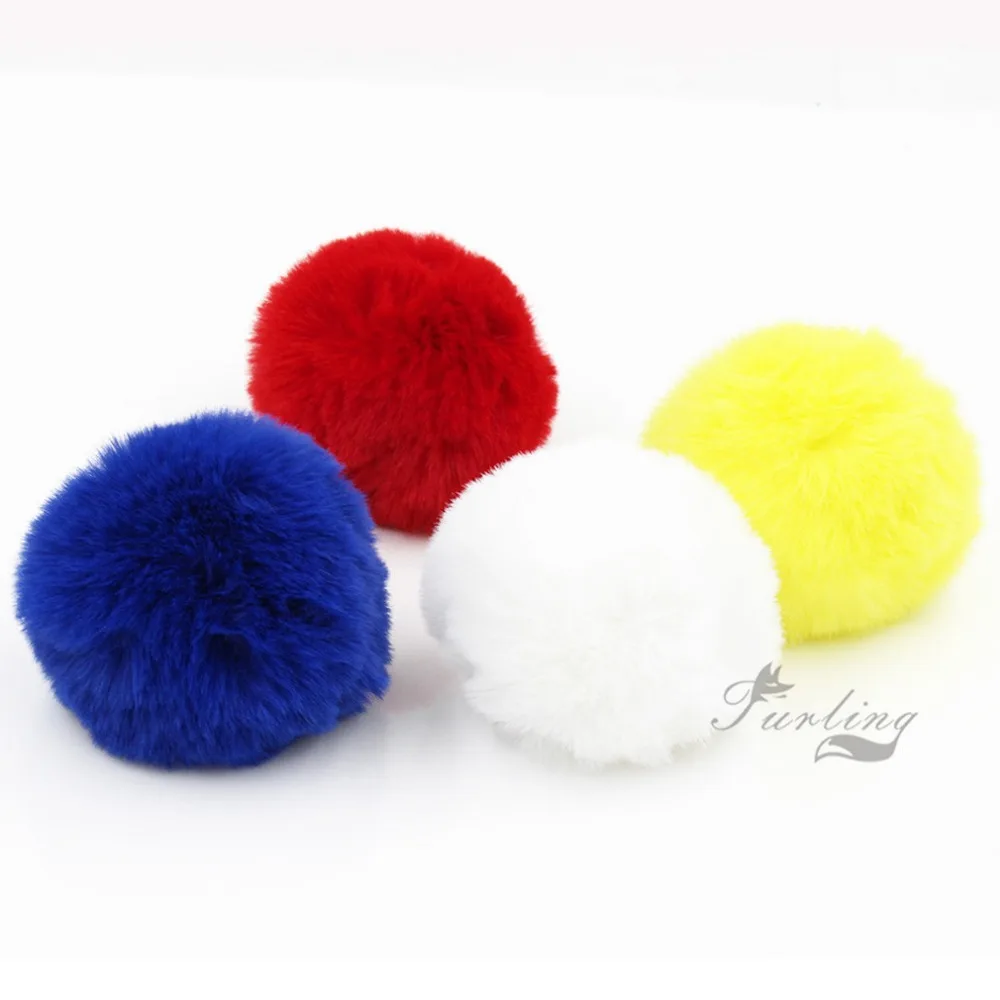 Furling 1PC DIY Handmade 8cm Soft Faux Fur Pom Pom Ball for Beanie Hats Crafts Keychain Key Ring Accessories