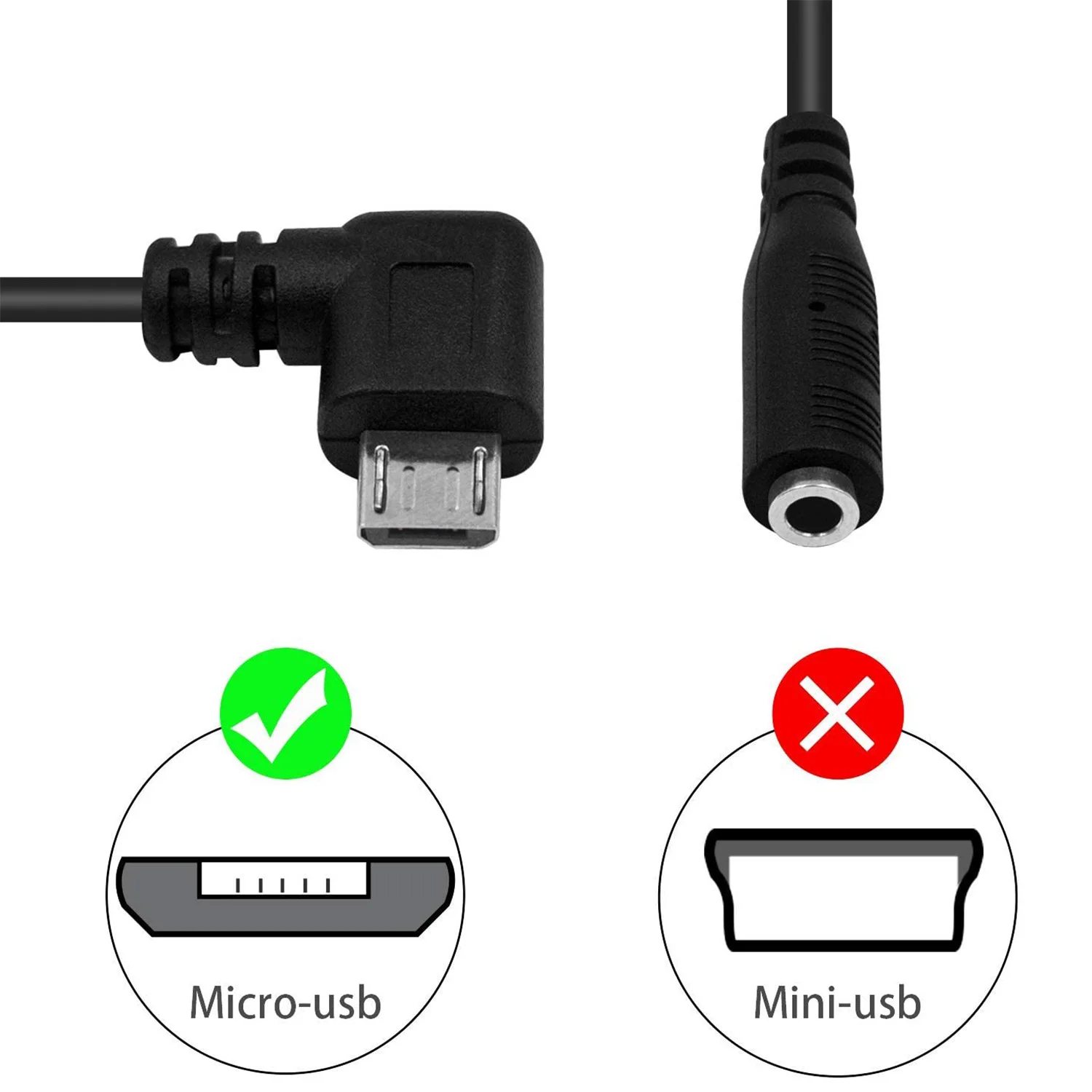 1개 직각 마이크로 USB 남성 - 4극 3.5mm 여성 케이블 코드 (액티브 클립 마이크 마이크로폰 컨버터 어댑터 15cm)