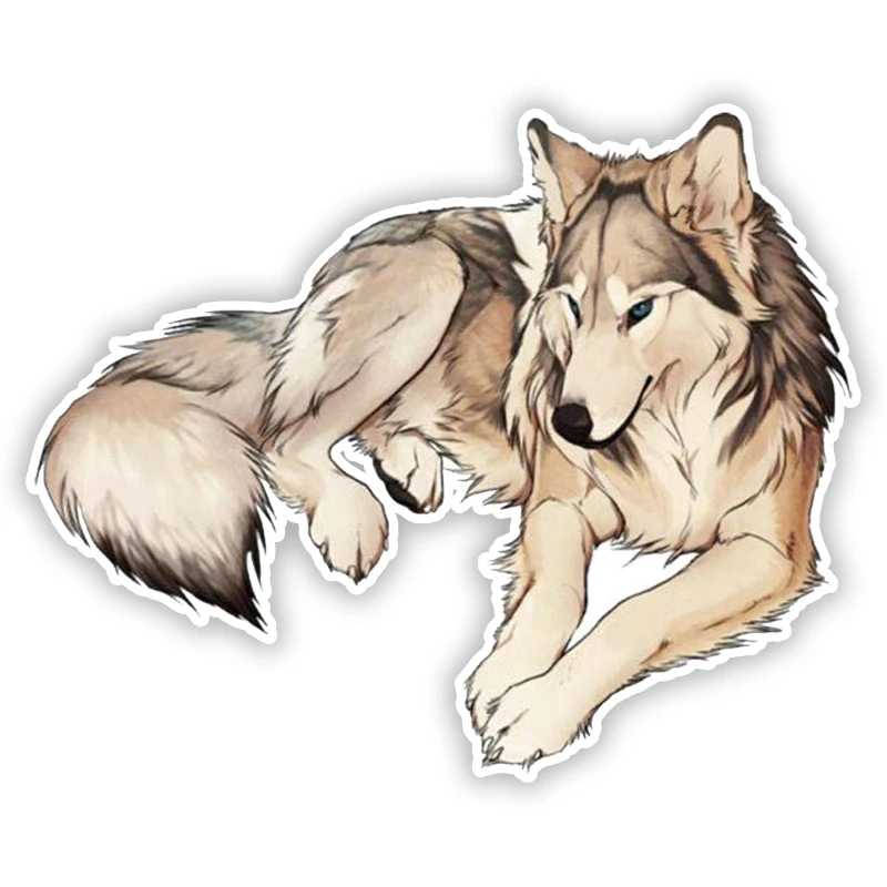 S50618 # Lying Wolf Car Sticker Personality Vinyl Decal Waterproof Car Sticker on Motorcycle Laptop