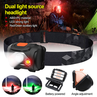 Outdoor Green/Red/White Headlamp Dual Head Lamp 4 Modes Outdoor Camping Fishing Hunting Headlight Power by AAA Battery