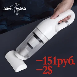 White Dolphin Vacuum Cleaner for Office Car Pet Hair Cordless Household USB Chargable 10000Pa Suction Handheld Vacuum Cleaners