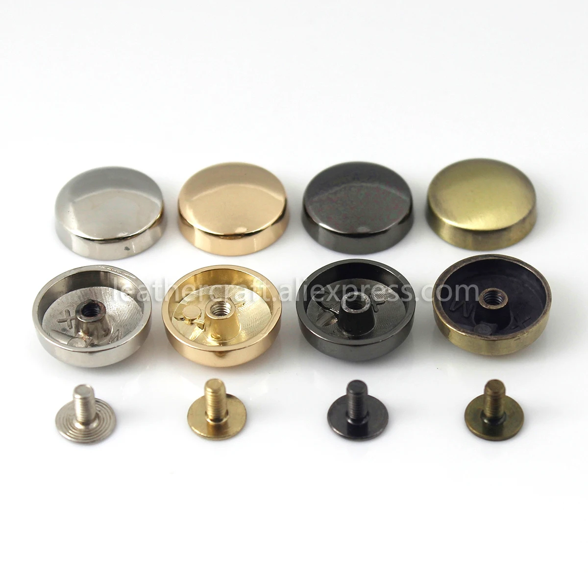 4pcs Metal Round Screw Back Rivets Studs Nail Stud for Garment Leather Craft Belt Bag Wallet Decoration Hardware 16mm