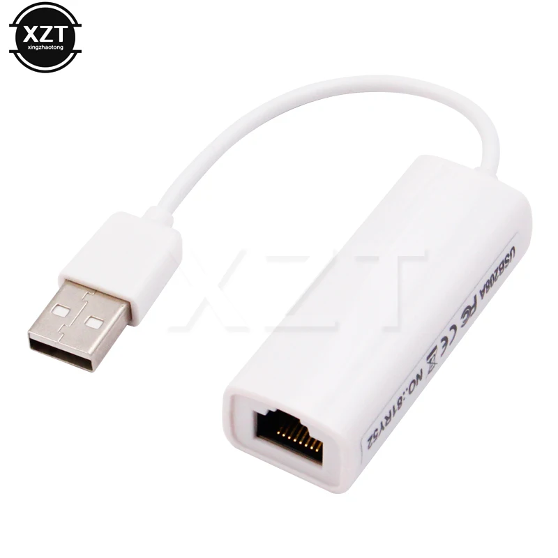 USB Ethernet Adapter USB 2.0 Network Card to RJ45 Lan 10/100Mbps for Win7/Win8/Win10 Laptop 2.4G Ethernet USB