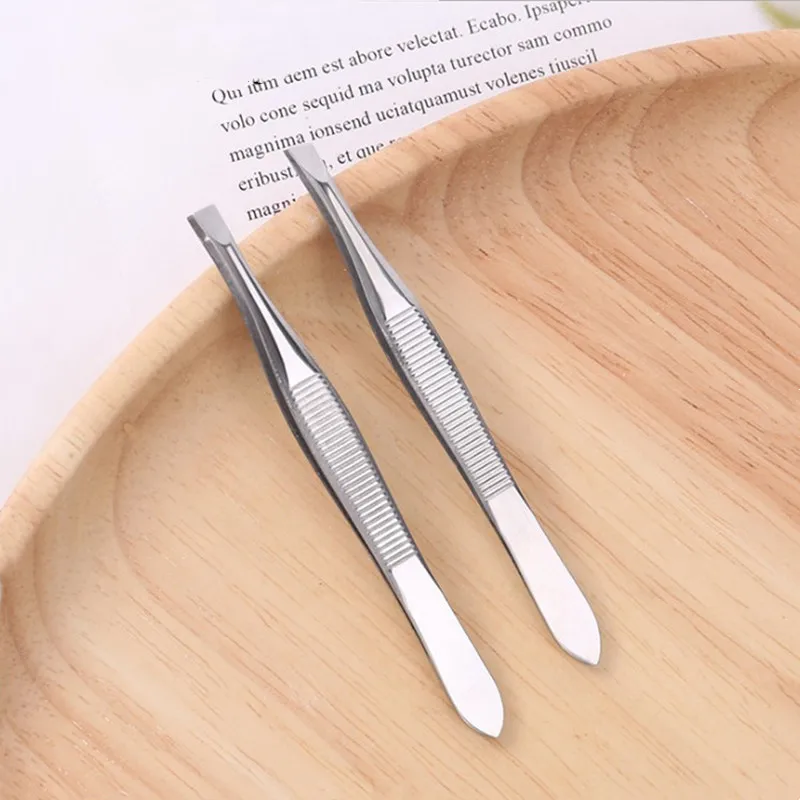 2Pcs Professional Stainless Steel Portable Eyebrow Tweezer Eyebrow Trimmer Shaper Tweezers Repair Tool For Eyebrow Beauty Tools