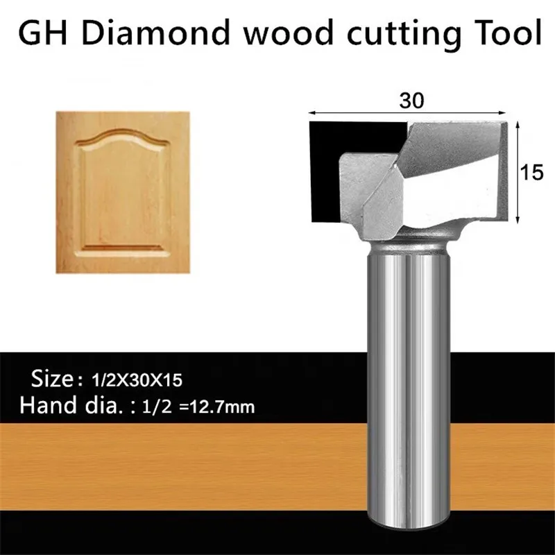 Diamond woodworking tool PCD shank cleaning bottom router bits for CNC wood T slot type end milling drilling engraving cutter