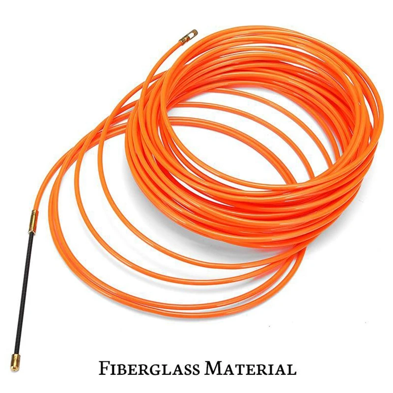 4Mm 30 Meter Orange Guide Device Nylon Electric Cable Push Pullers Duct Snake Rodder Fish Tape Wire