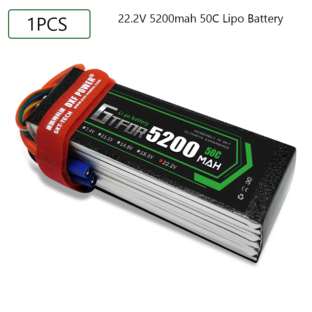 GTFDR 6S 22.2V 5200mah 50C-100C Lipo Battery 6S XT60 T Deans XT90 EC5 For FPV Drone Airplane Car Racing Truck Boat RC Parts