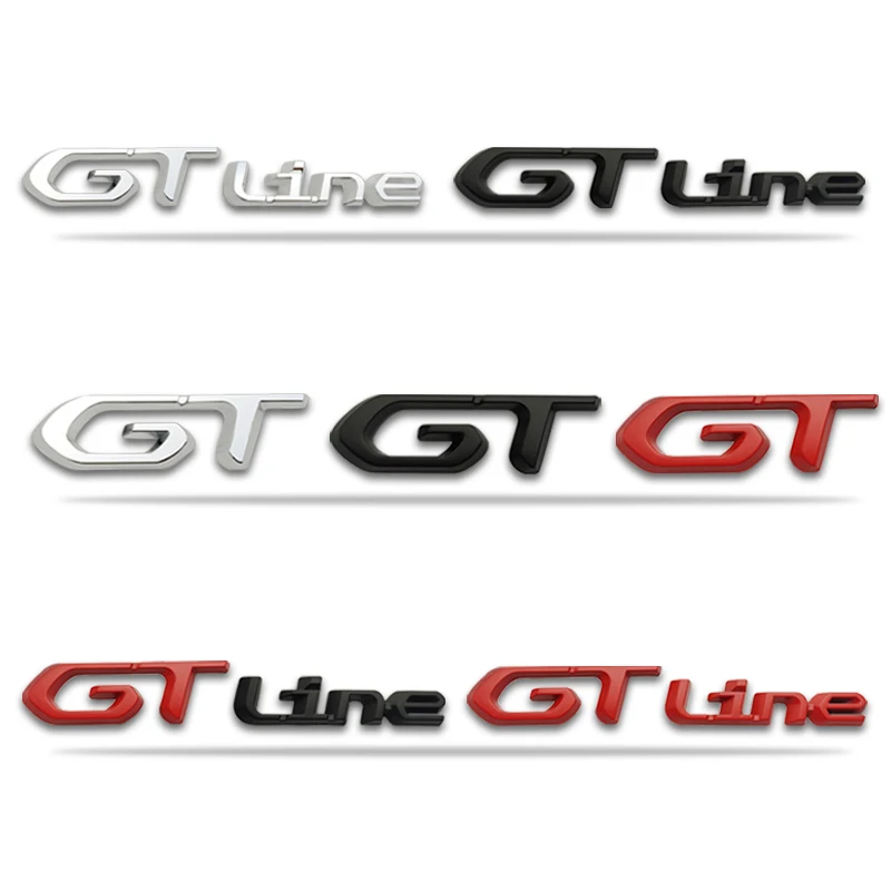 3D Car Sticker GT Logo Metal Emblem Badge Decals For Peugeot 208 GT LINE 2008 E208 308 306 106 206 205 307 3008 207 508 5008