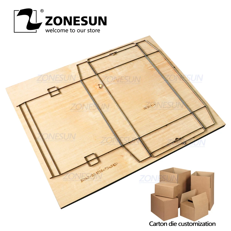 ZONESUN Custom Carton Leather Cutting Die Leather Diy Craft Tool Gift Paper Box Shoebox Wooden Template Punch Cut Steel Rule Die