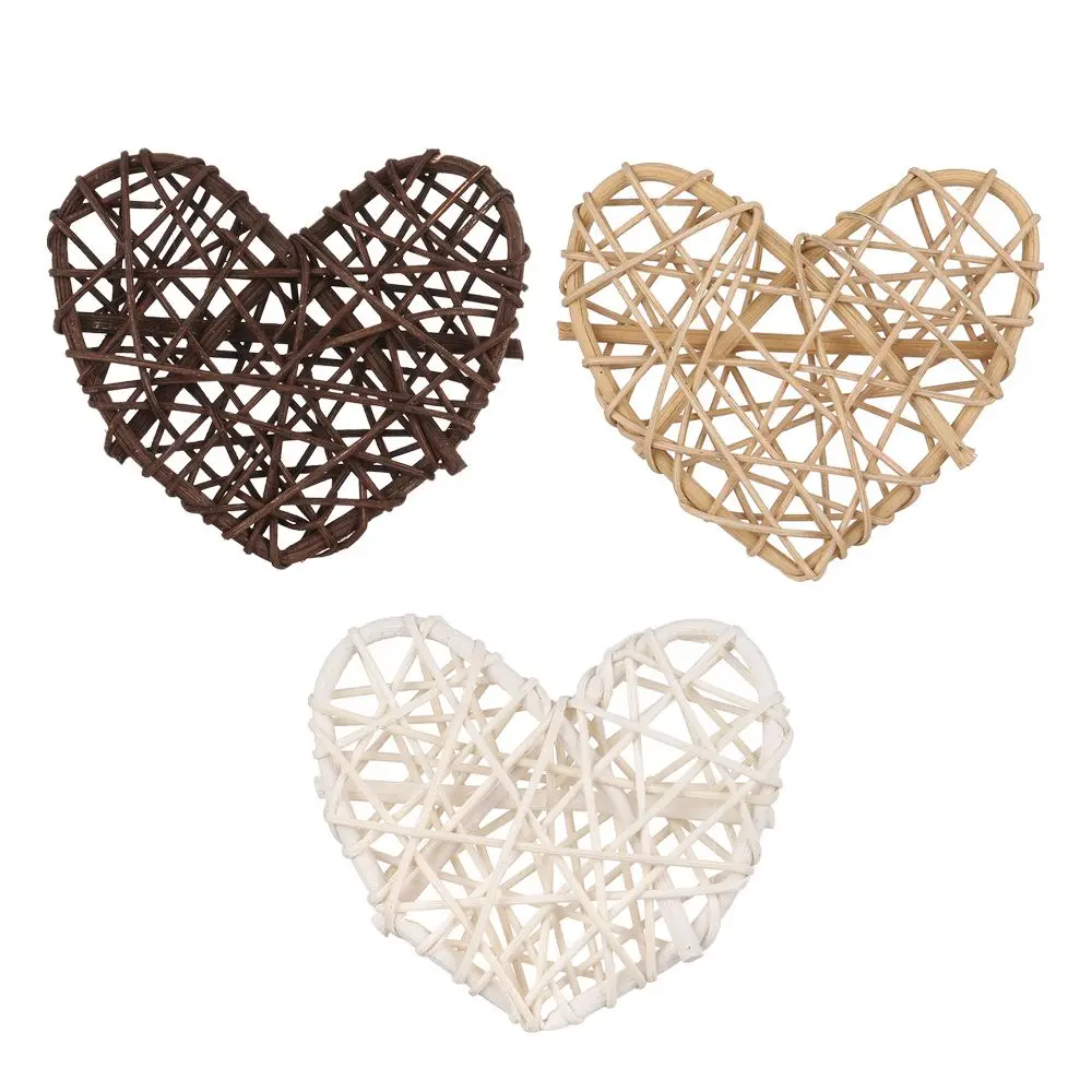 Gift Hanging Pendants Wedding Party Supplies Wood Coffee White Rattan Ball Heart Stars Home Decorations Christmas Tree Ornament