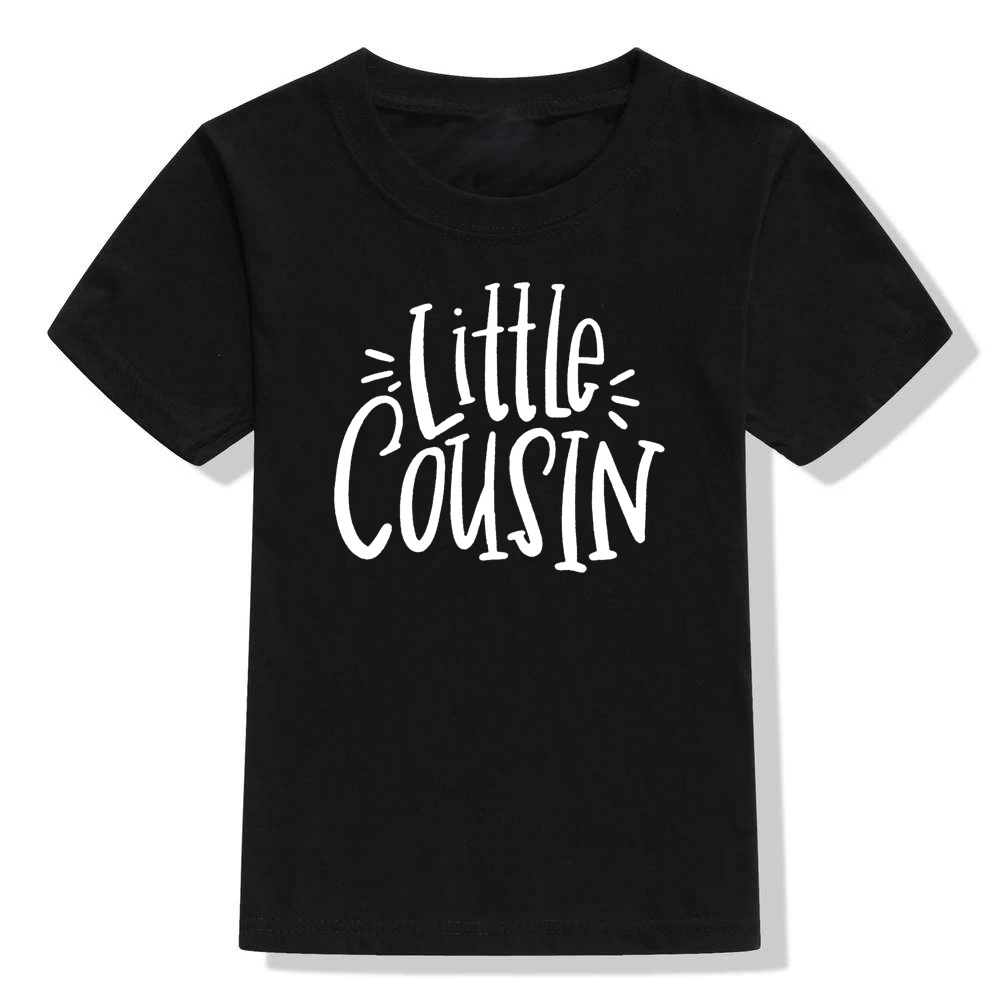 Big Little Cousin Print Kids Tshirt Family Matching Siblings Clothes Fashion Cousins T-shirt Tops Casual Children Funny Tees